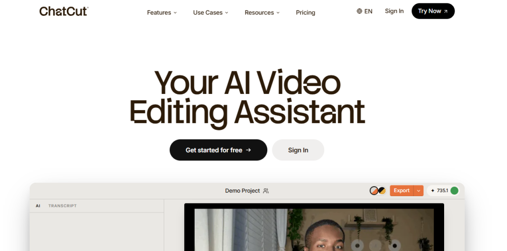 ChatCut - Fast prompt-based AI video editing tool