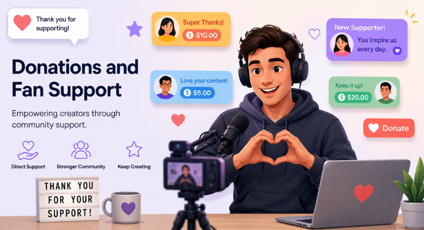 financial support to the creators from their audience