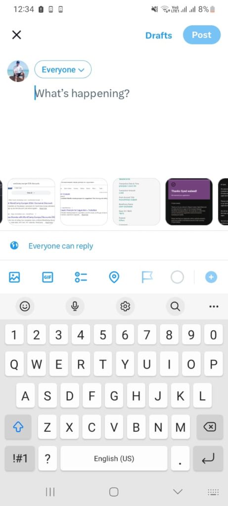 Where draft button show in X on android