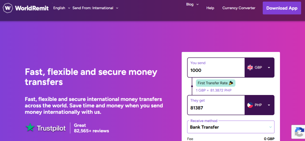 WorldRemit - Best for Cash Pickup and Mobile Wallet Transfers