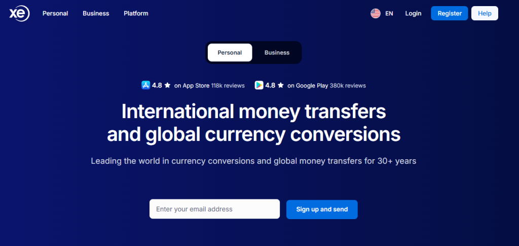 Xe Money Transfer - Best for Recurring International Transfers
