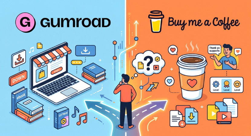 Buy Me a Coffee Gumroad vs for Selling Digital Assets