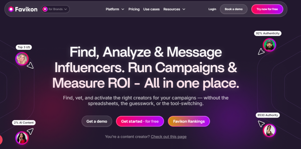 Favikon - Creator discovery platform