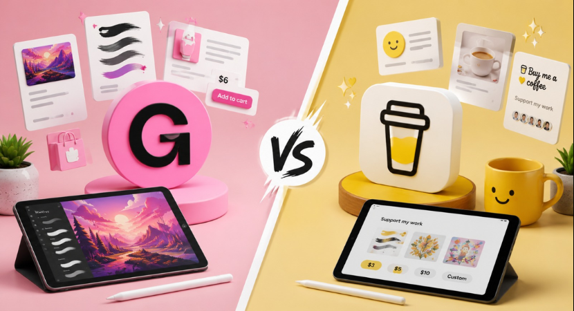 Gumroad vs Buy Me a Coffee Which Platform Is Better for Artists and Designers