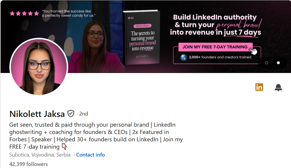 LinkedIn Profile looks professional