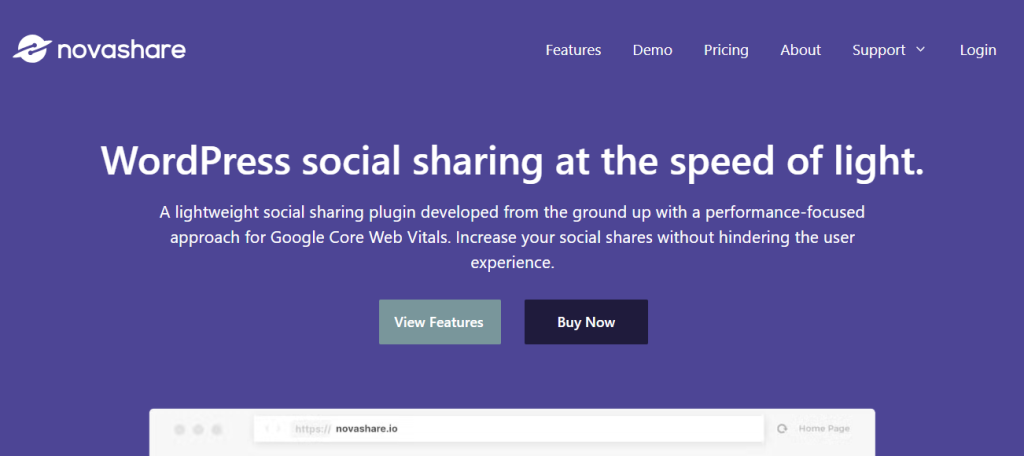 Novashare - lightweight social sharing plugin for WordPress