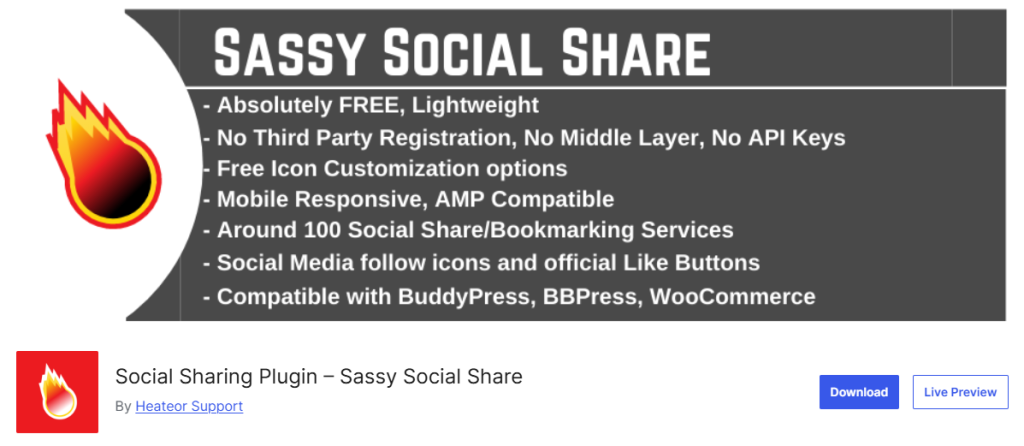 Sassy Social Share - Best Social Sharing Plugin