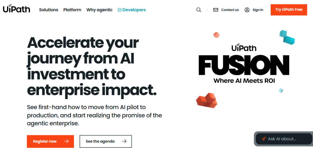UiPath - top enterprise-level AI workflow automation tool