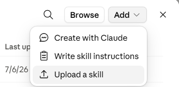 Upload skill in claude