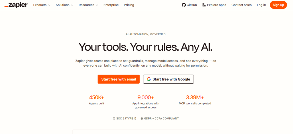 Zapier - Top AI workflow automation tool