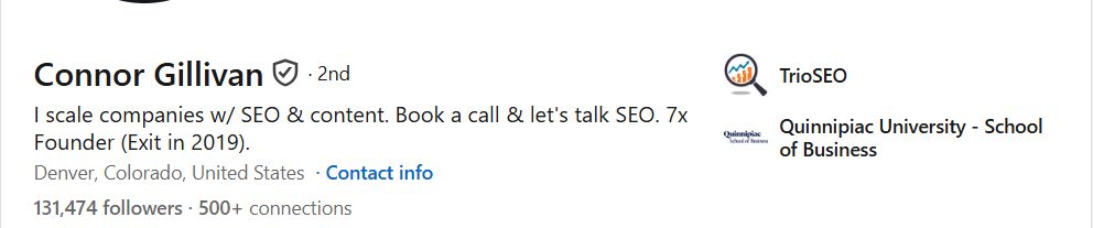 build trust professional linkedin bio
