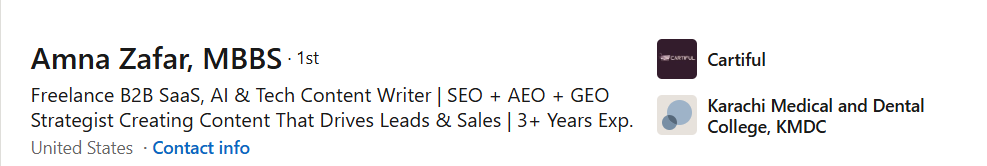 experience section of linkedin