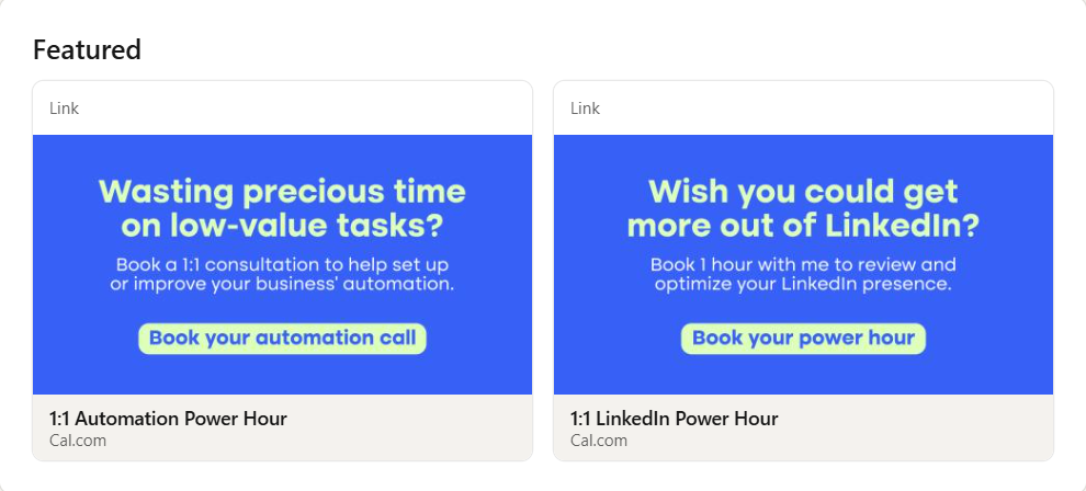 featured section of linkedin