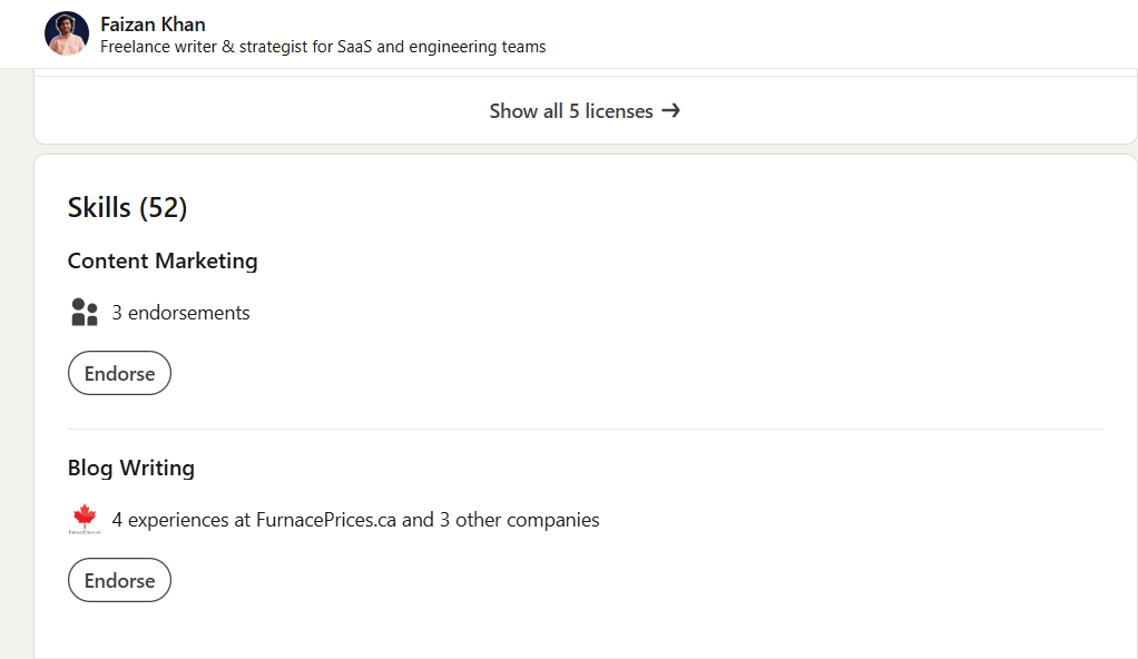 optimize skills section  in linkedin for better impression