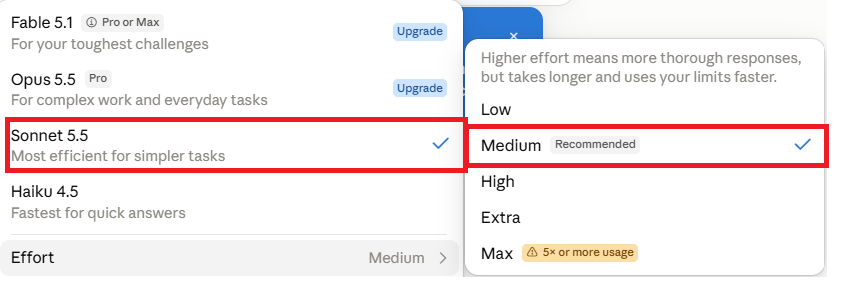 Claude model response level for better performance