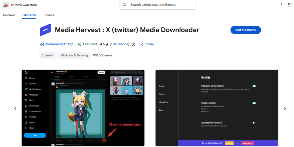 Media Harvest : X (twitter) Media Downloader

