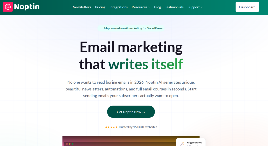 Noptin - AI Newsletter & Email Automation Plugin for WordPress