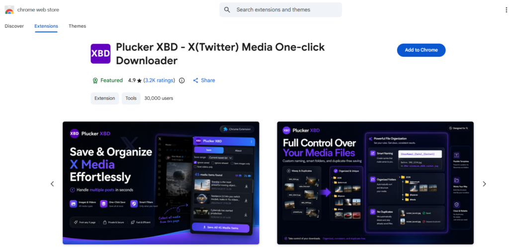 Plucker XBD - X(Twitter) Media One-click Downloader