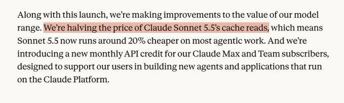 Anthropic cut Sonnet 5.5 cache-read prices by half