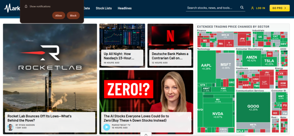 MarketBeat - built around dividend data specifically